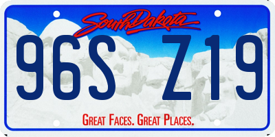 SD license plate 96SZ19