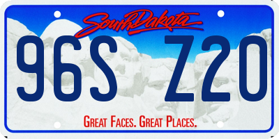 SD license plate 96SZ20