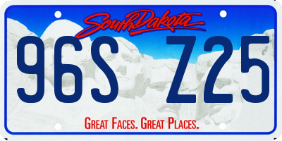 SD license plate 96SZ25