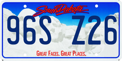 SD license plate 96SZ26