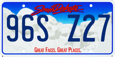 SD license plate 96SZ27
