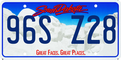 SD license plate 96SZ28