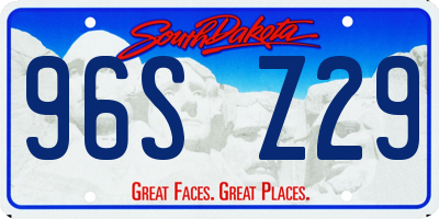 SD license plate 96SZ29