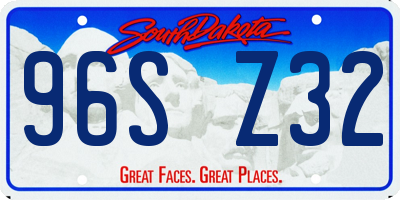 SD license plate 96SZ32