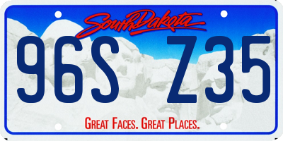 SD license plate 96SZ35