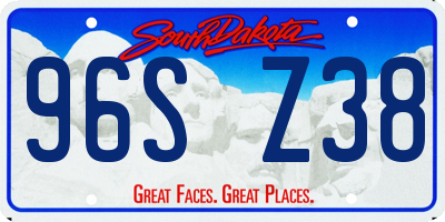 SD license plate 96SZ38