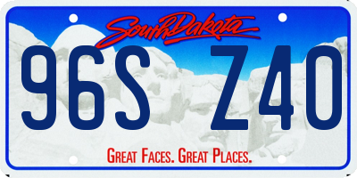 SD license plate 96SZ40