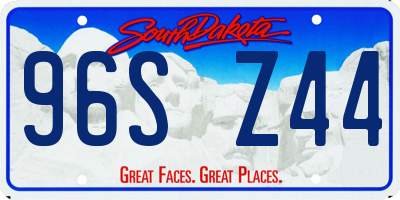 SD license plate 96SZ44