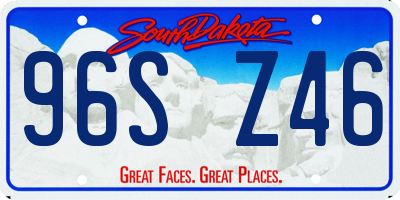 SD license plate 96SZ46