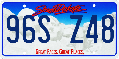 SD license plate 96SZ48