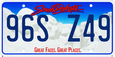 SD license plate 96SZ49