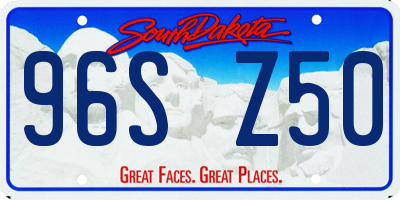 SD license plate 96SZ50