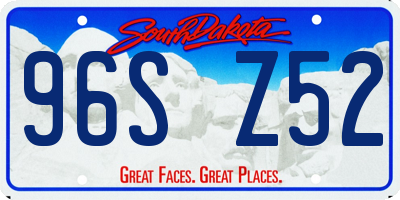 SD license plate 96SZ52