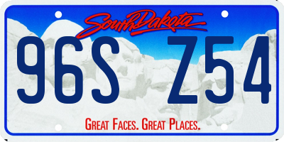 SD license plate 96SZ54