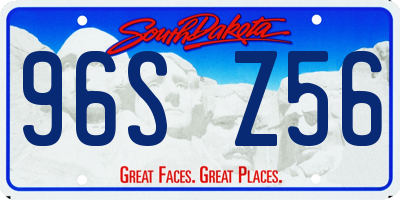 SD license plate 96SZ56