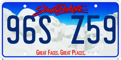 SD license plate 96SZ59