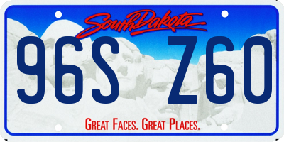 SD license plate 96SZ60