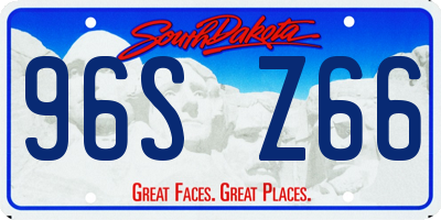SD license plate 96SZ66