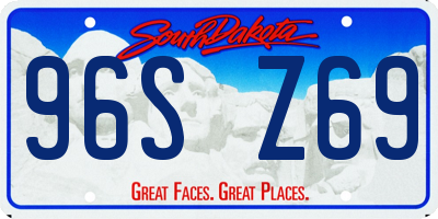 SD license plate 96SZ69