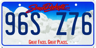 SD license plate 96SZ76