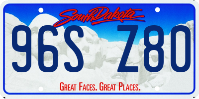 SD license plate 96SZ80