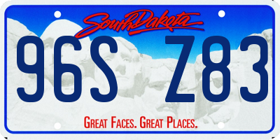 SD license plate 96SZ83