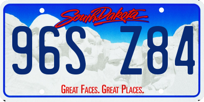 SD license plate 96SZ84