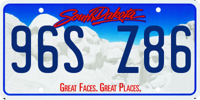 SD license plate 96SZ86