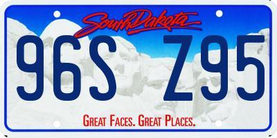 SD license plate 96SZ95
