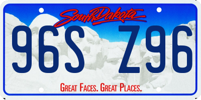 SD license plate 96SZ96