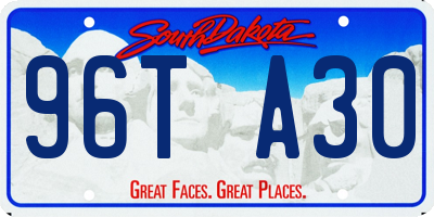 SD license plate 96TA30