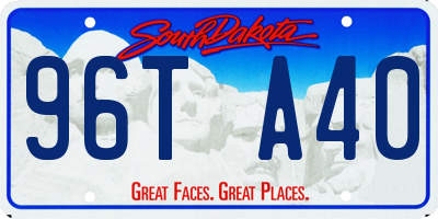 SD license plate 96TA40