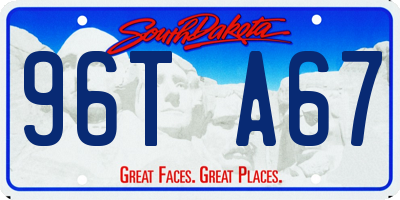 SD license plate 96TA67