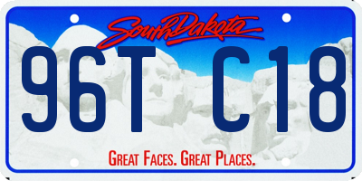 SD license plate 96TC18