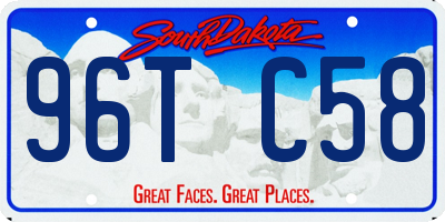 SD license plate 96TC58