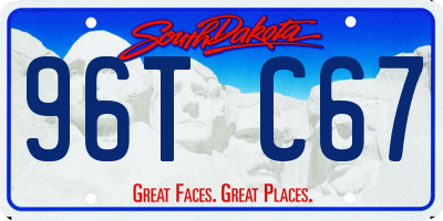 SD license plate 96TC67