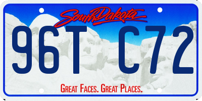 SD license plate 96TC72