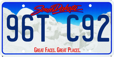 SD license plate 96TC92