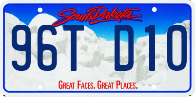 SD license plate 96TD10