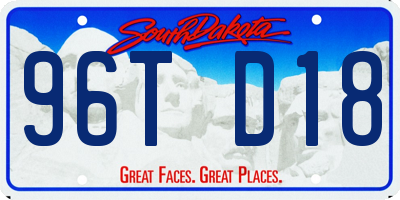 SD license plate 96TD18