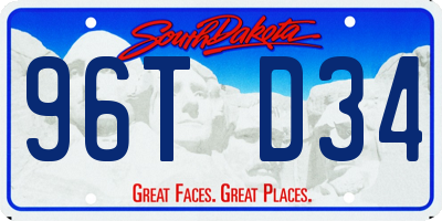 SD license plate 96TD34