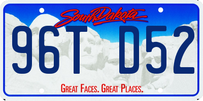 SD license plate 96TD52