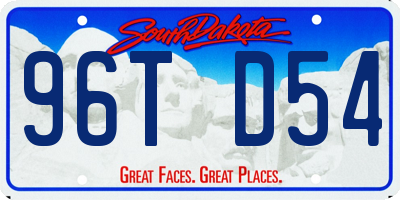 SD license plate 96TD54
