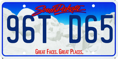 SD license plate 96TD65