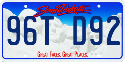 SD license plate 96TD92
