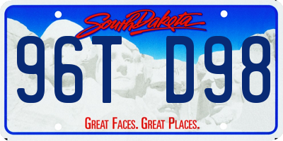 SD license plate 96TD98
