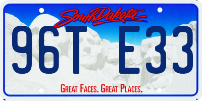 SD license plate 96TE33