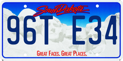 SD license plate 96TE34