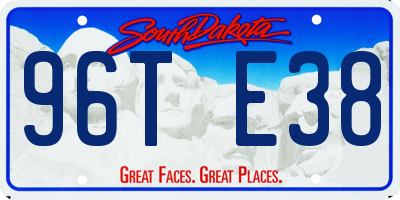 SD license plate 96TE38