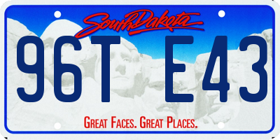 SD license plate 96TE43